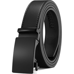 CHAOREN Leather Ratchet Belt for Men – Mens Dress belt, Customizable Fit(Black – Litchi Black)