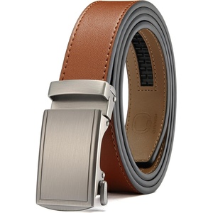 CHAOREN Leather Ratchet Belt for Men – Mens Dress belt, Customizable Fit(Brown – Tan)