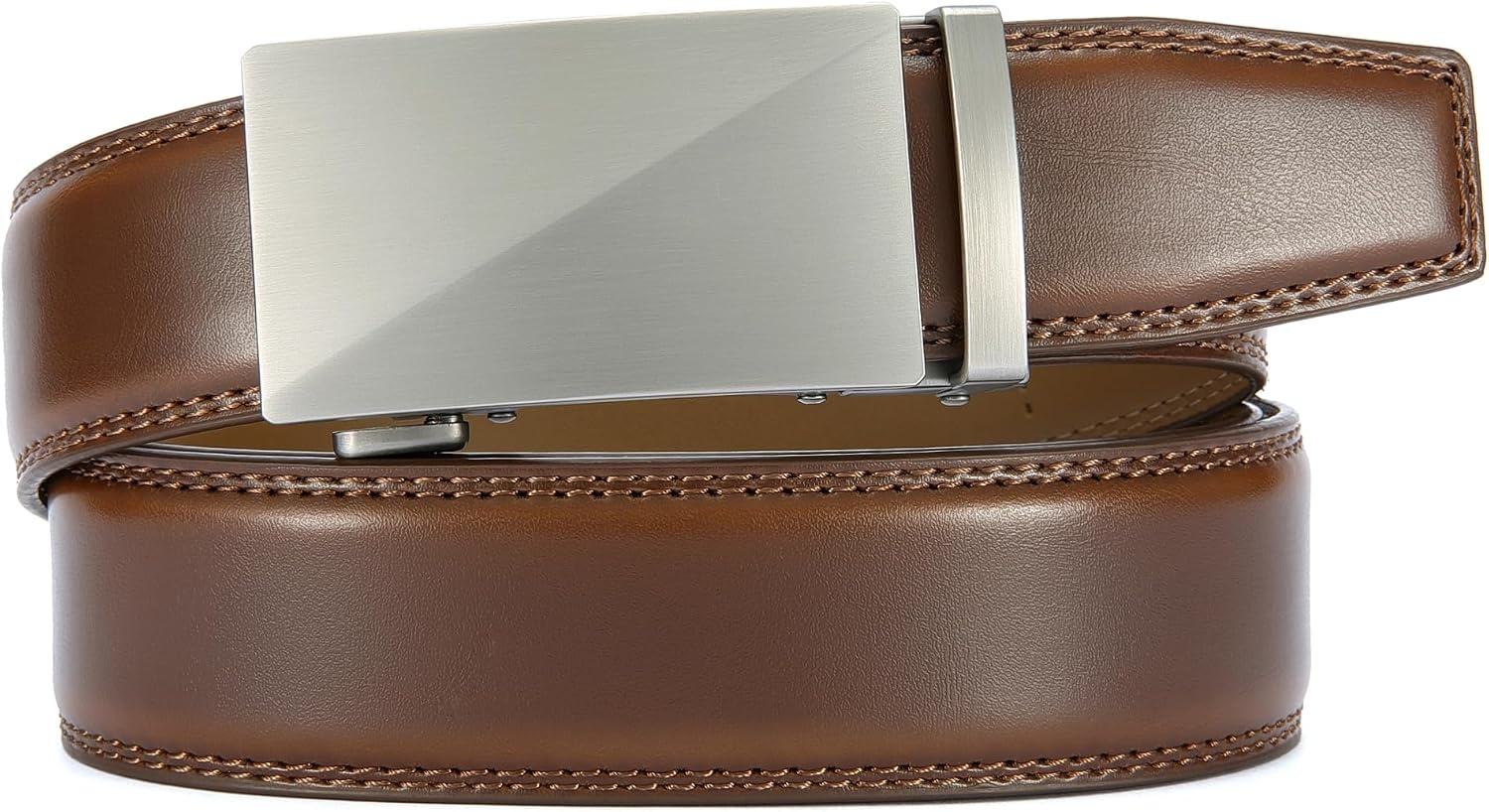 image:imageCHAOREN Leather Ratchet Belt for Men Mens Dress belt 1 38Brushed Cognac