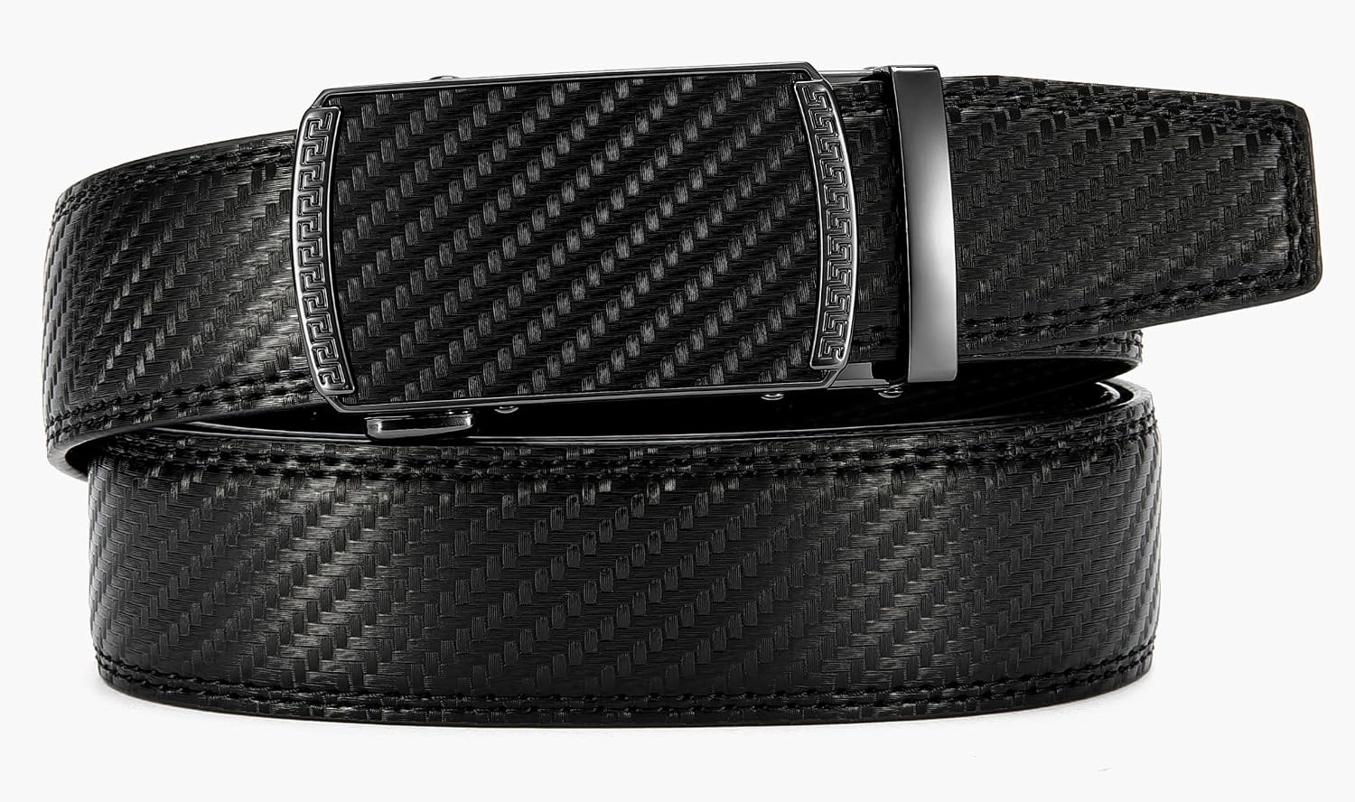 image:imageCHAOREN Leather Ratchet Belt for Men Mens Dress belt 1 38Carbon Fiber