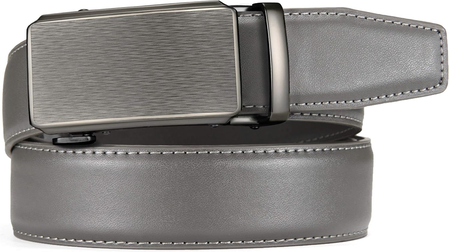 image:imageCHAOREN Leather Ratchet Belt for Men Mens Dress belt 1 38Grey