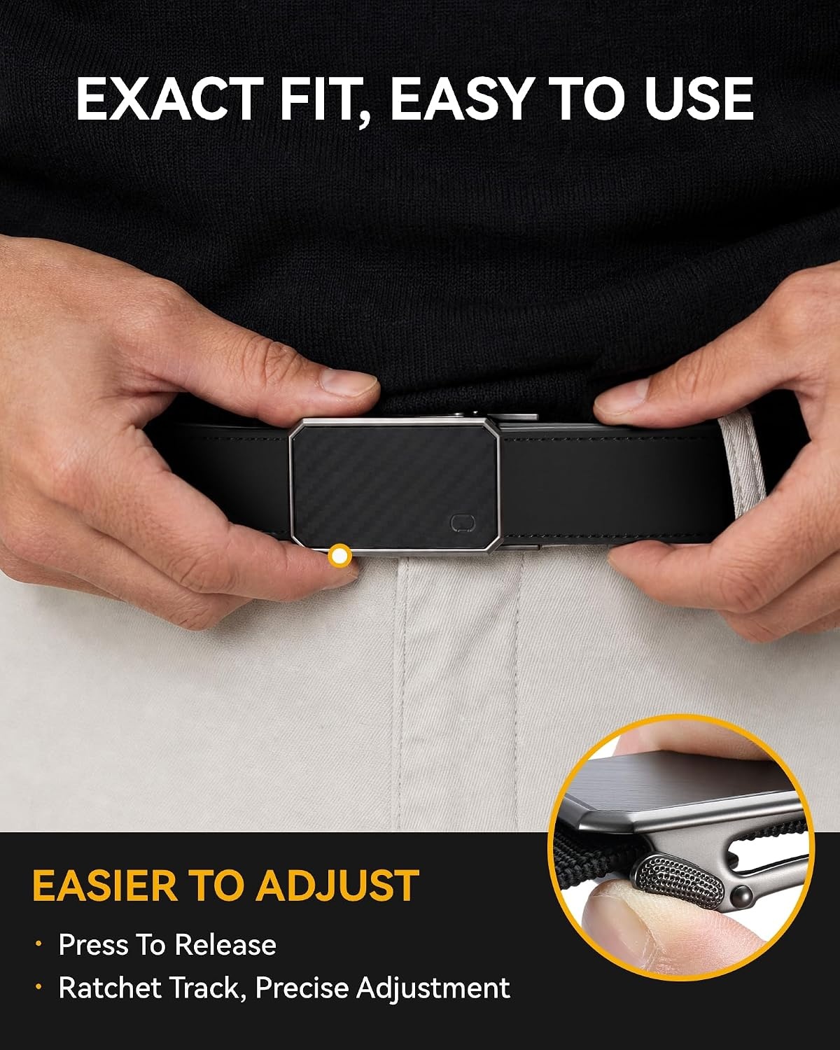 image:imageCHAOREN Mens Ratchet Belt 1 38 Leather Belt for Casual amp Dress WearGun Metal Dark Brown