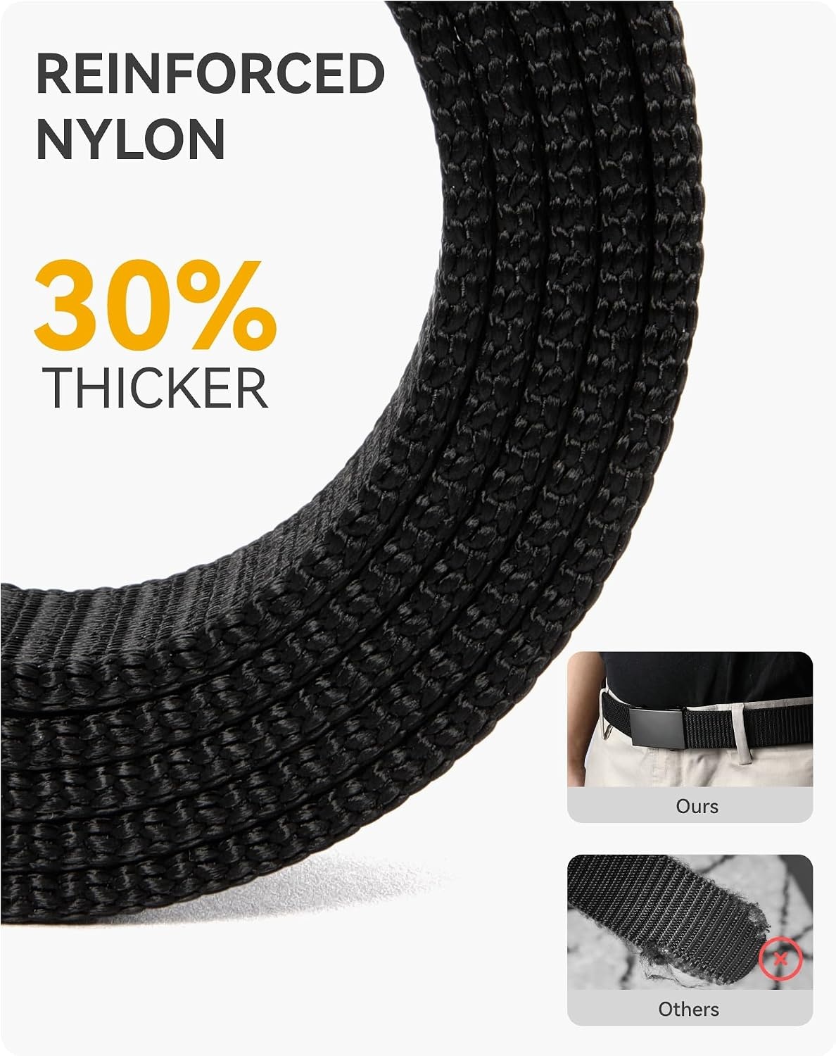 image:imageCHAOREN Nylon Ratchet Belts for Men Adjustable Tactical Belt 125Brown