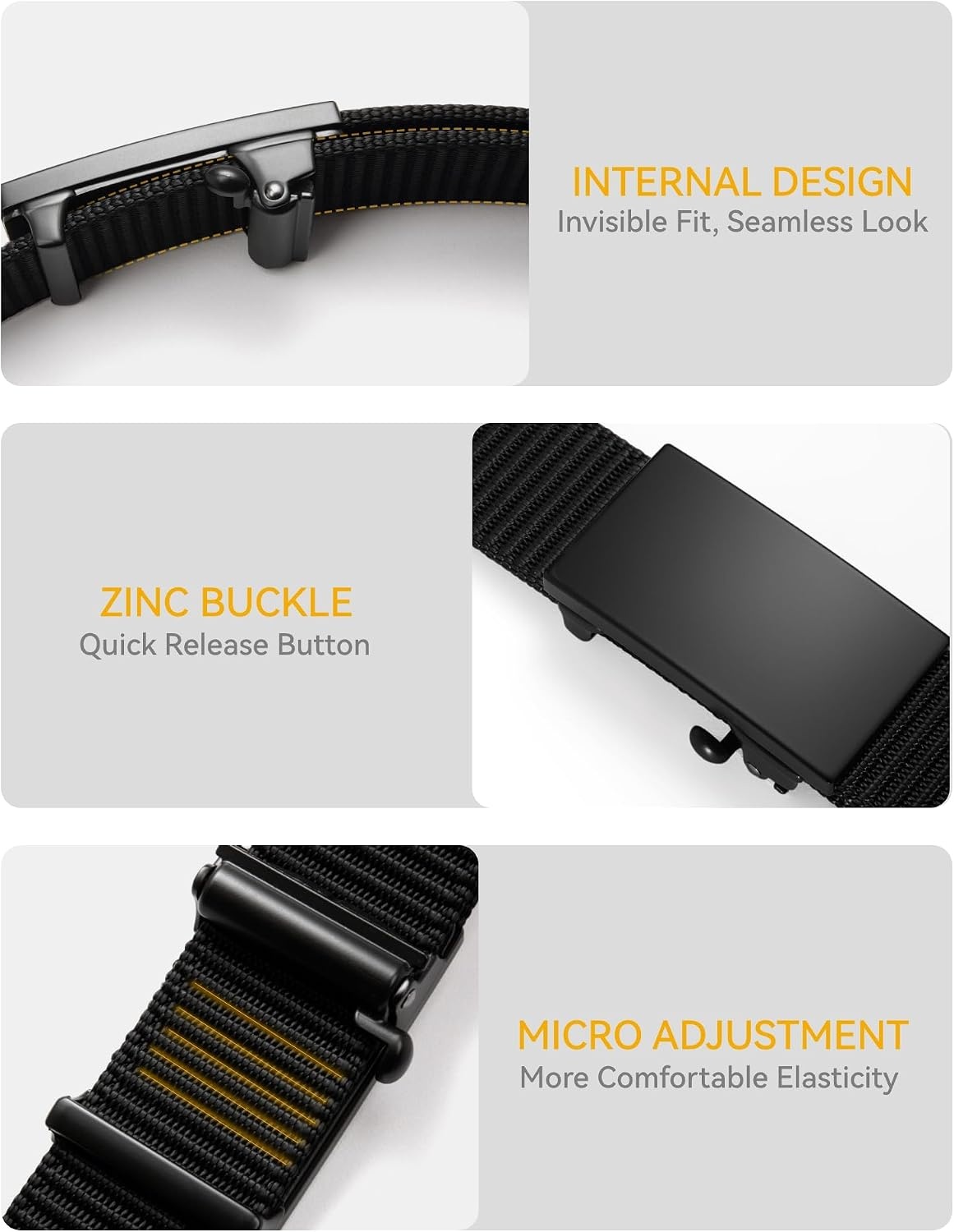 image:imageCHAOREN Nylon Ratchet Belts for Men Adjustable Tactical Belt 125Navy