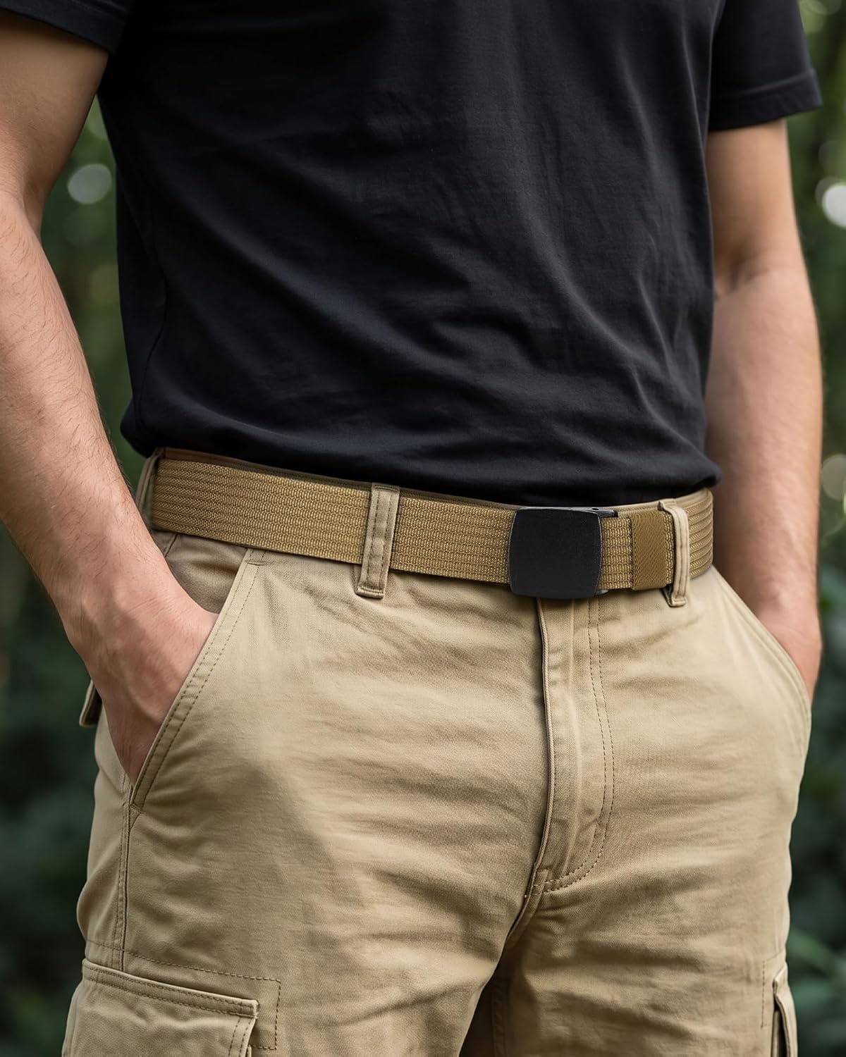 image:imageCHAOREN TSA Approved NonMetal Nylon Travel Belt Men 38mmCoyote