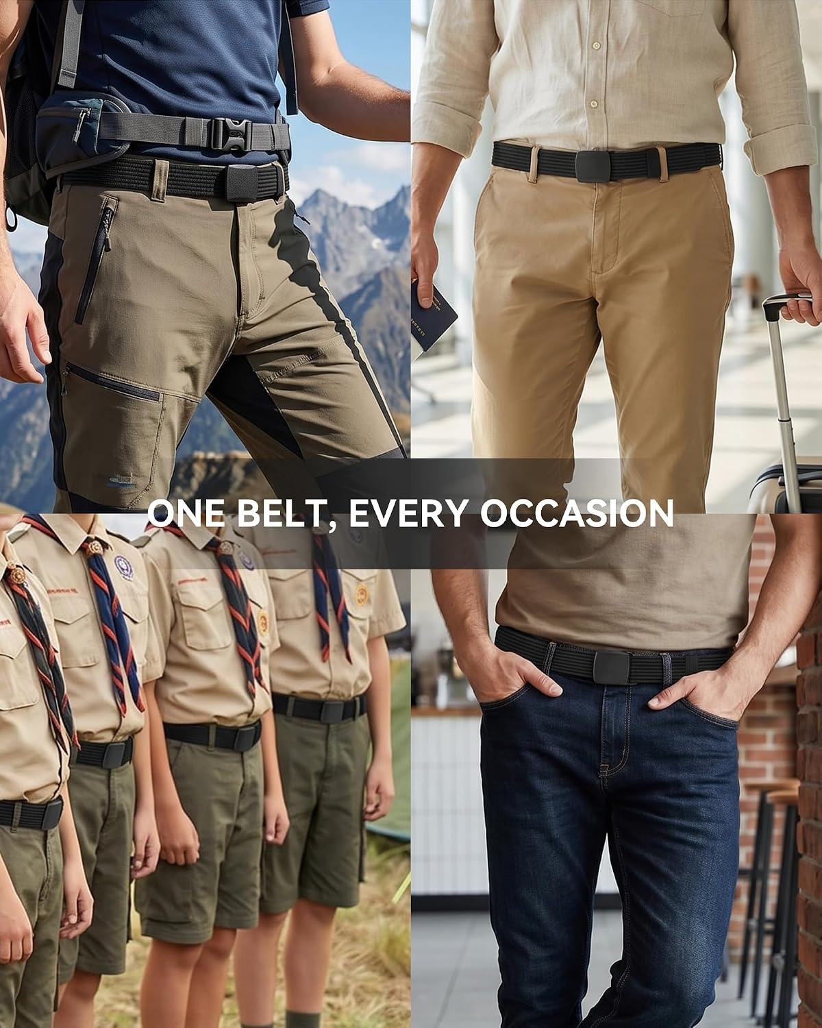 image:imageCHAOREN TSA Approved NonMetal Nylon Travel Belt Men 38mmCoyote