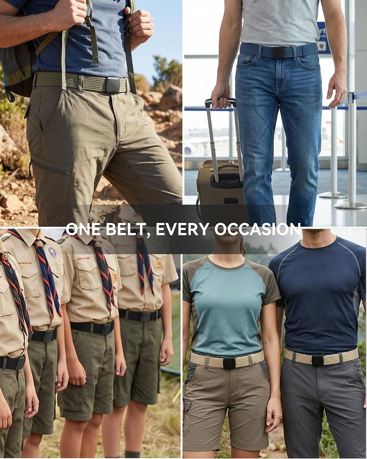 image:imageCHAOREN TSA Approved NonMetal Nylon Travel Belt Men 38mmNavy