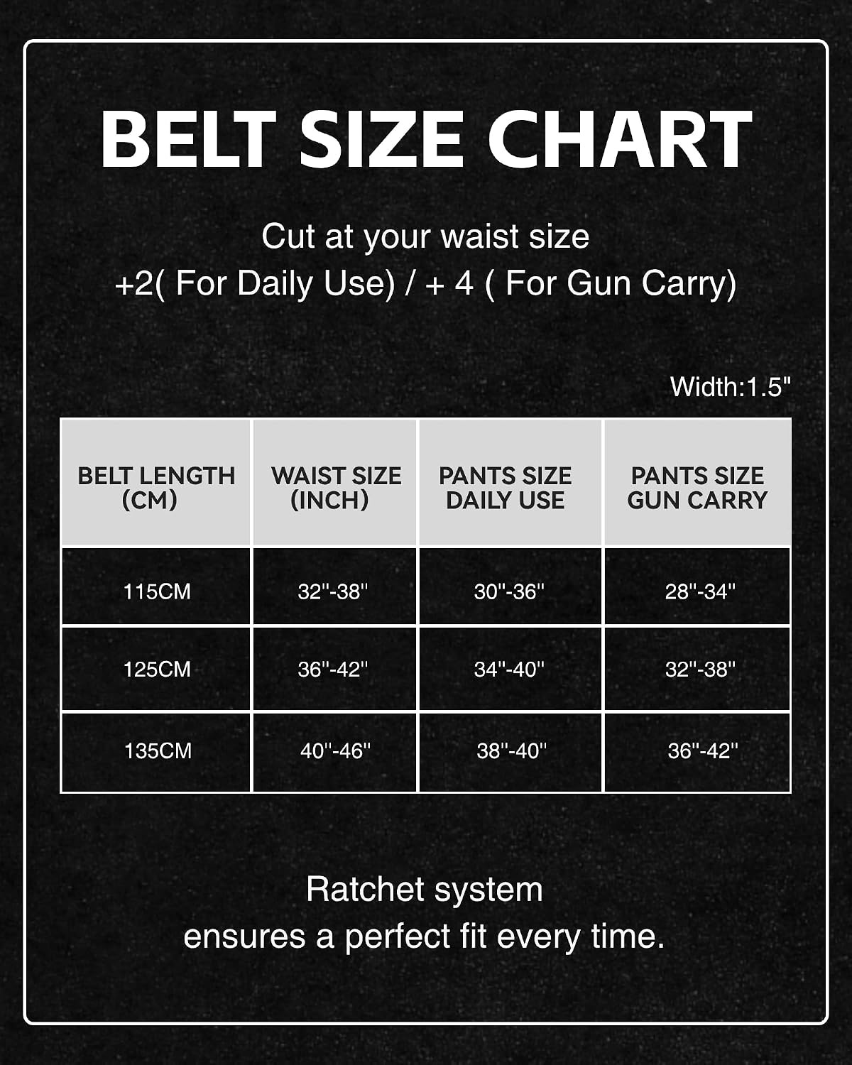image:imageCHAOREN Tactical Belt Men 15 Nylon Gun Belt Quick Release EDC Work Belts for Concealed Carry MilitaryClassic Black