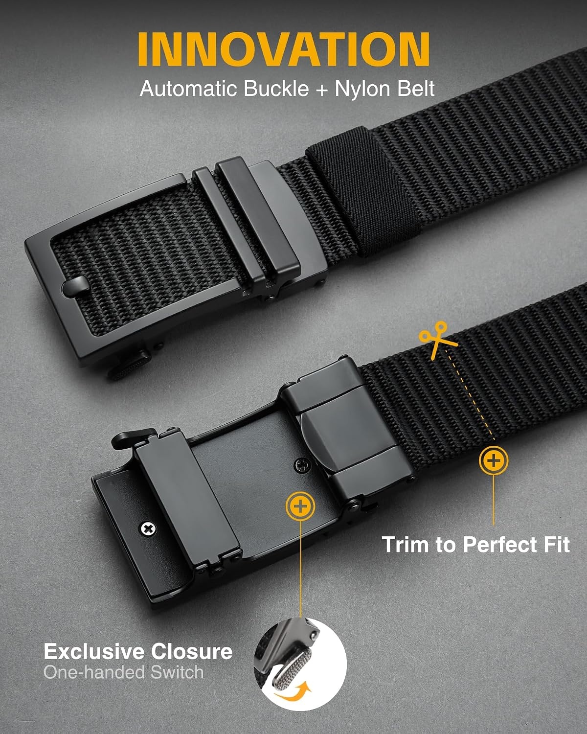 image:imageCHAOREN Tactical Belt Men 15 Nylon Gun Belt Quick Release EDC Work Belts for Concealed Carry MilitaryClassic Black