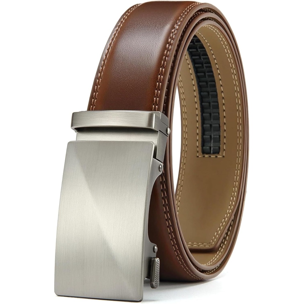 image:imageCHAOREN Leather Ratchet Belt for Men Mens Dress belt 1 38Brushed Cognac