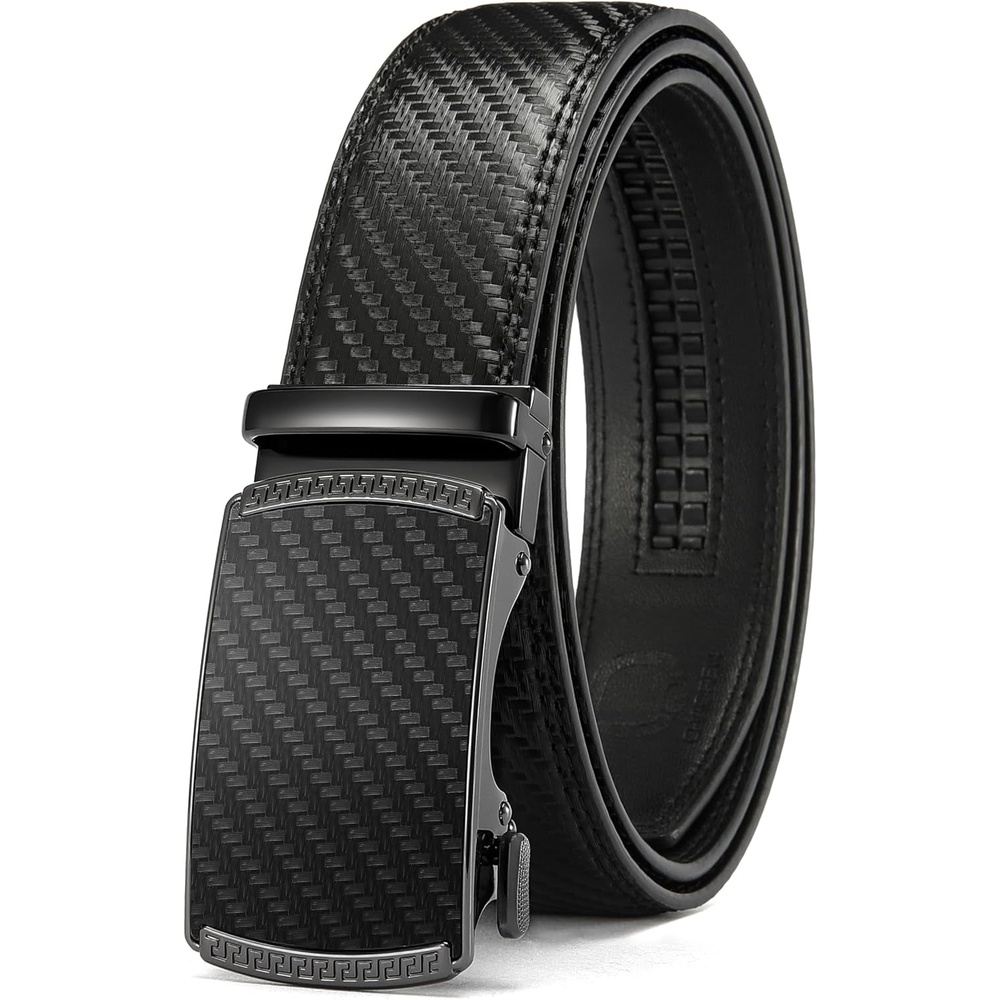 image:imageCHAOREN Leather Ratchet Belt for Men Mens Dress belt 1 38Carbon Fiber