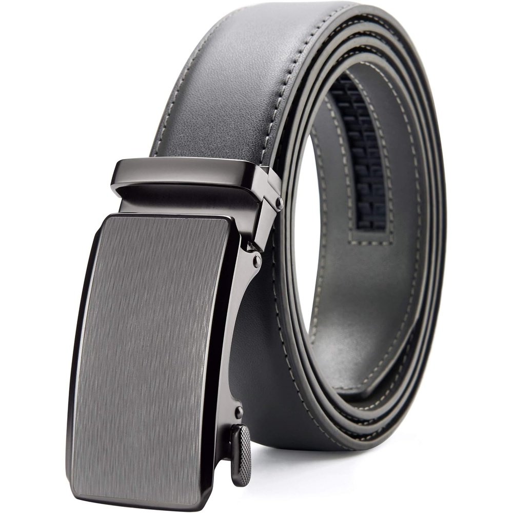 image:imageCHAOREN Leather Ratchet Belt for Men Mens Dress belt 1 38Grey