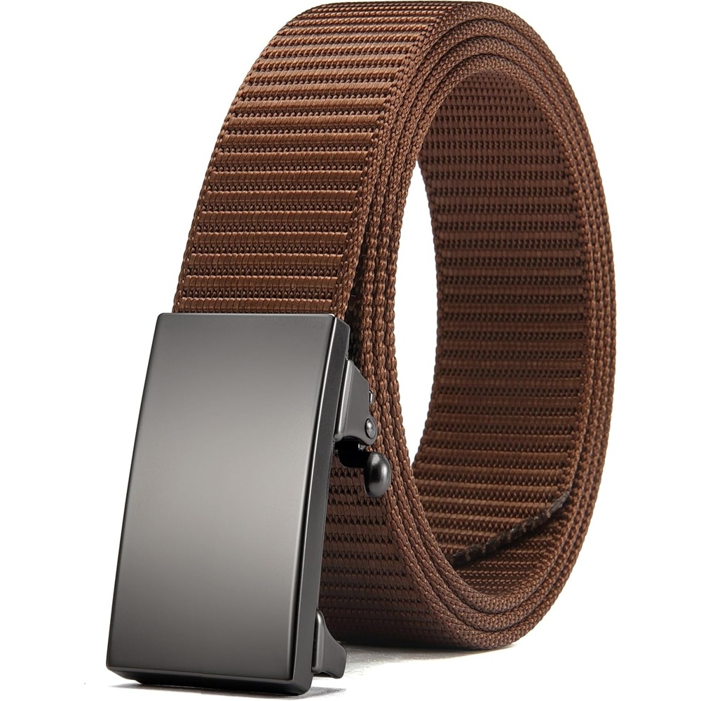 image:imageCHAOREN Nylon Ratchet Belts for Men Adjustable Tactical Belt 125Brown