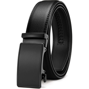 CHAOREN Leather Ratchet Belt for Men – Mens Dress belt 1 3/8″(Basic / Litchi Black)