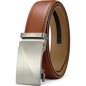 CHAOREN Leather Ratchet Belt for Men – Mens Dress belt 1 3/8″(Brushed / Tan)