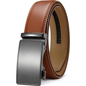 CHAOREN Leather Ratchet Belt for Men – Mens Dress belt 1 3/8″(Charcoal Depiction / Tan)