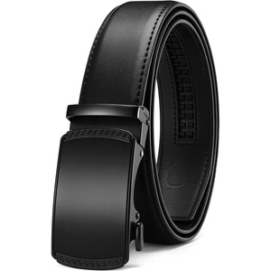 CHAOREN Leather Ratchet Belt for Men – Mens Dress belt 1 3/8″(Smooth Black)