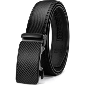 CHAOREN Leather Ratchet Belt for Men – Mens Dress belt 1 3/8″(Square Buckle / Carbon Fiber)
