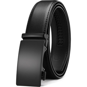 CHAOREN Leather Ratchet Belt for Men – Mens Dress belt 1 3/8″(Square Smooth Black)