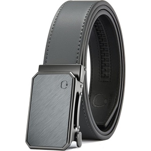 CHAOREN Men’s Ratchet Belt – 1 3/8” Leather Belt for Casual & Dress Wear(Grey Stone / Grey)