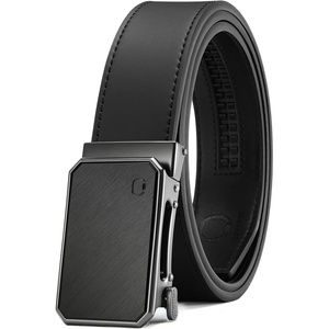 CHAOREN Men’s Ratchet Belt – 1 3/8” Leather Belt for Casual & Dress Wear(Gun Metal / Black)