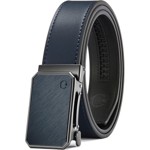 CHAOREN Men’s Ratchet Belt – 1 3/8” Leather Belt for Casual & Dress Wear(Navy Stone / Navy)