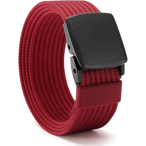CHAOREN TSA Approved Non-Metal Nylon Travel Belt Men – 38mm(Red)